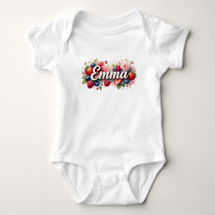 Baby Bodysuit "Emma Berry Floral Design Strampler