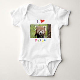 Baby Bodysuit Foto rot Panda , Tiere 0053. Strampler