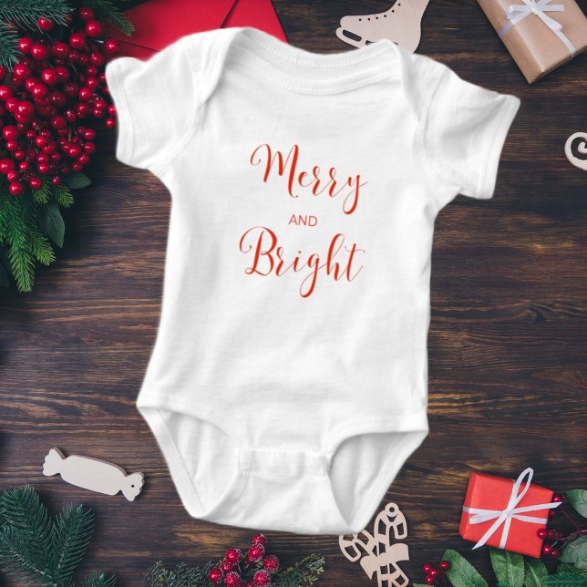 Baby Bodysuit Frohe und helle Weihnachten Baby Strampler (Von Creator hochgeladen)