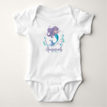 Baby Bodysuit Girl Hübsch Kleine Meerjungfrau Name