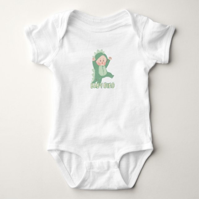 Baby Bodysuit Green Simple Niedlich Baby Dino Baby Strampler (Vorderseite)
