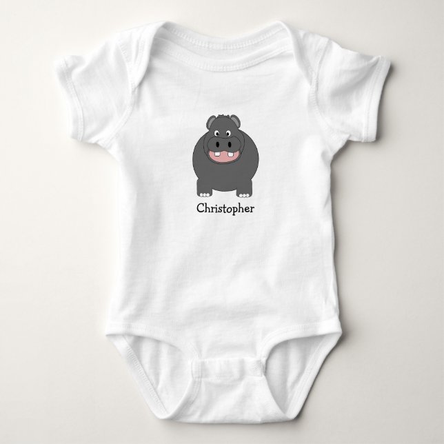 Baby Bodysuit Hippopotamus Design Baby Strampler (Vorderseite)