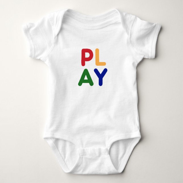Baby Bodysuit in farbigen Buchstaben Strampler (Vorderseite)