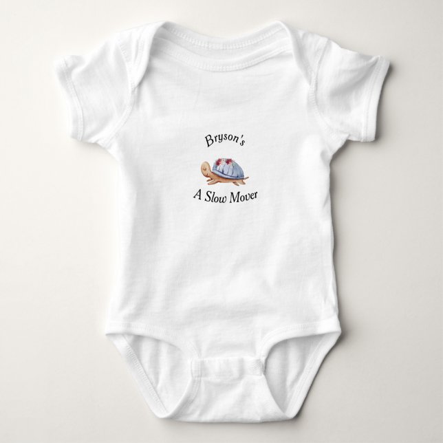 Baby Bodysuit in White mit Turtle for Boy Strampler (Vorderseite)
