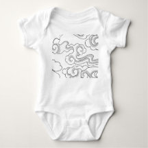 BABY BODYSUIT JAPANESE CLOUD PATTERN INDIVIDUELLE 