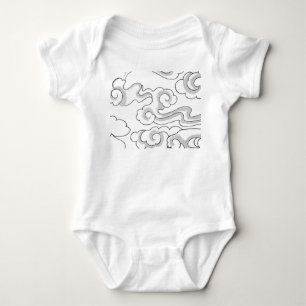BABY BODYSUIT JAPANESE CLOUD PATTERN INDIVIDUELLE STRAMPLER