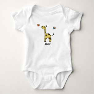 Baby Bodysuit Kleine Giraffe und Vögel Strampler