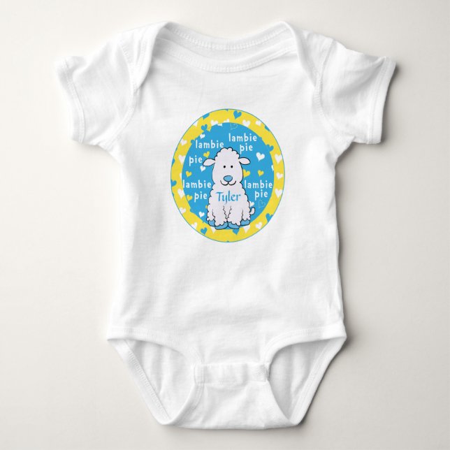 Baby Bodysuit Lambie Pie Blue/Yellow Strampler (Vorderseite)