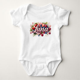 Baby Bodysuit " Luna Berry Floral Design Baby Strampler