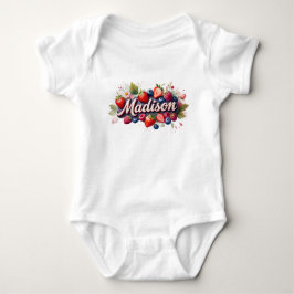 Baby Bodysuit " Madison " Berry Floral Design Strampler