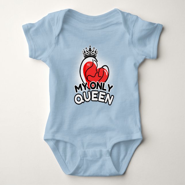 Baby Bodysuit : Meine einzige Königin (blau) Baby Strampler (Vorderseite)