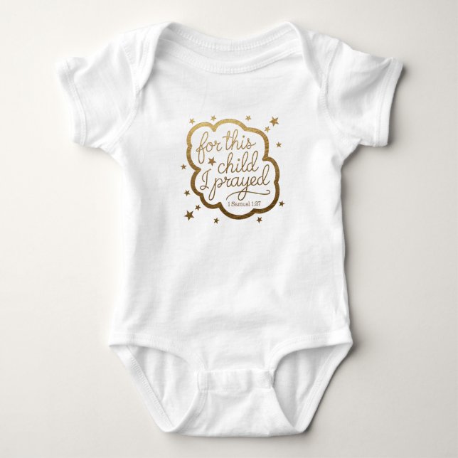 Baby Bodysuit mit Bibelverse 1 Samuel 1:27 Strampler (Vorderseite)