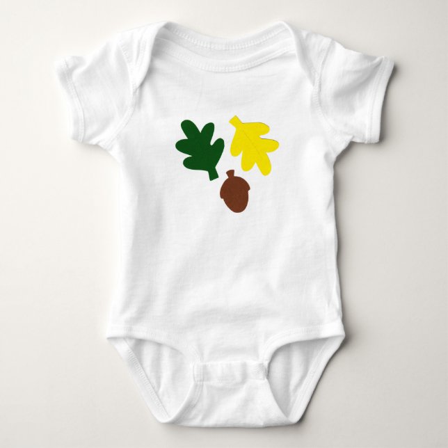 Baby-Bodysuit mit Eichen-Blätter und Eichel Baby Strampler (Vorderseite)