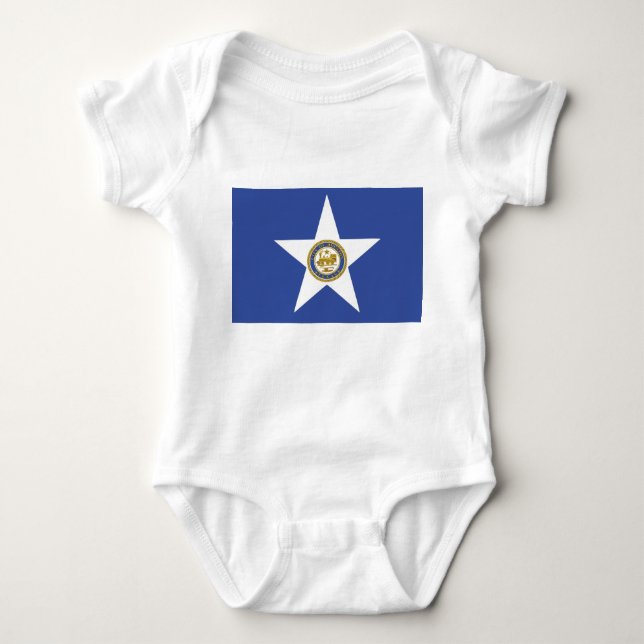 Baby Bodysuit mit Flagge von Houston, USA Baby Strampler (Vorderseite)