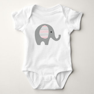Baby-Bodysuit mit grauem Elefantrosa zeichnete Baby Strampler