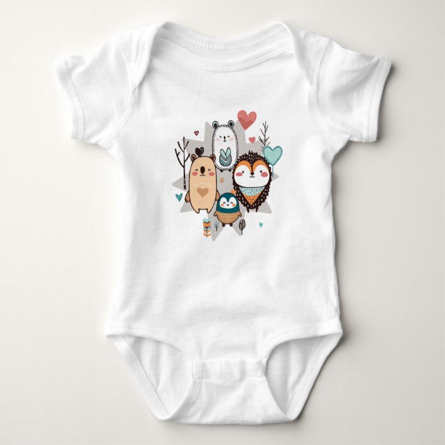 Baby Bodysuit mit hübscher Abbildung Baby Strampler (Vorderseite)