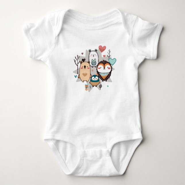 Baby Bodysuit mit hübscher Abbildung Strampler (Vorderseite)
