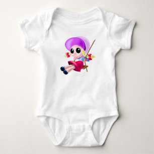 Baby Bodysuit mit Kleiner Girl Swinging Strampler
