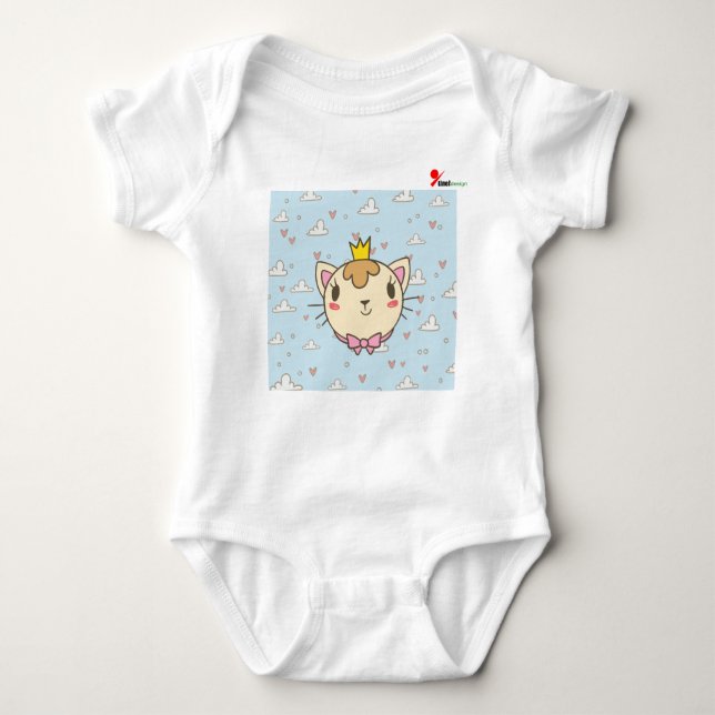 Baby Bodysuit mit Niedlichem Chat Design Strampler (Vorderseite)