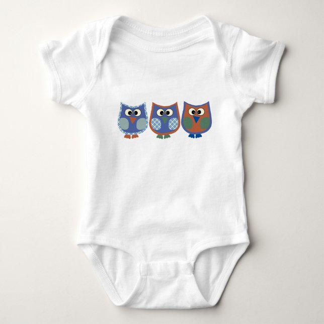 Baby Bodysuit mit Niedlichem Owls Design Baby Strampler (Vorderseite)
