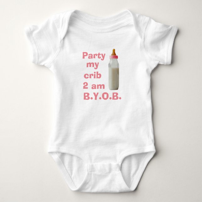 Baby-Bodysuit mit Party an meiner Krippe 2 morgens Baby Strampler (Vorderseite)