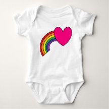 Baby Bodysuit mit Regenbogen und Hot-Pink-Herz 