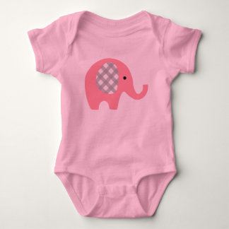Baby-Bodysuit mit rosa Elefanten/den grauen Baby Strampler