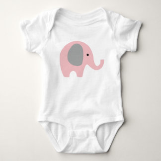 Baby-Bodysuit mit rosa Elefanten und den grauen Baby Strampler