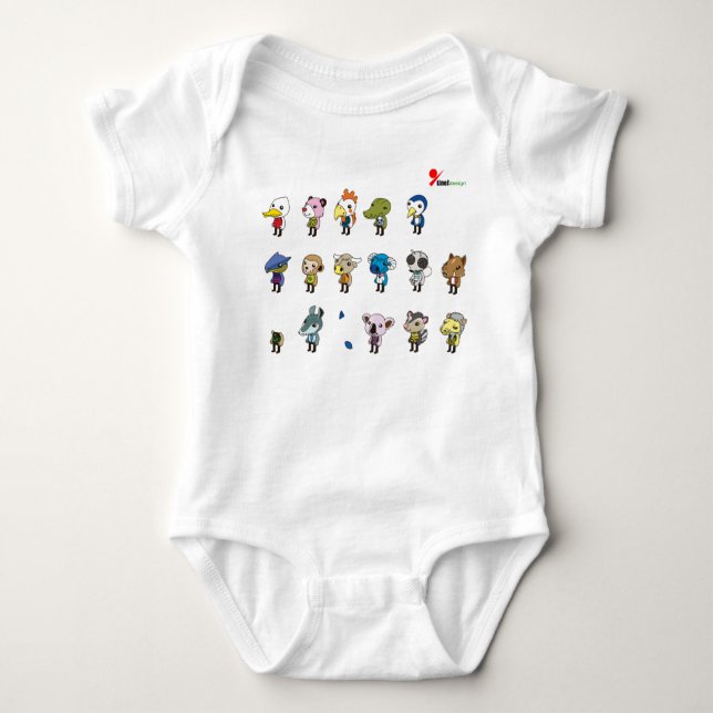Baby Bodysuit mit Süße Figur Design - Adorabl Strampler (Vorderseite)