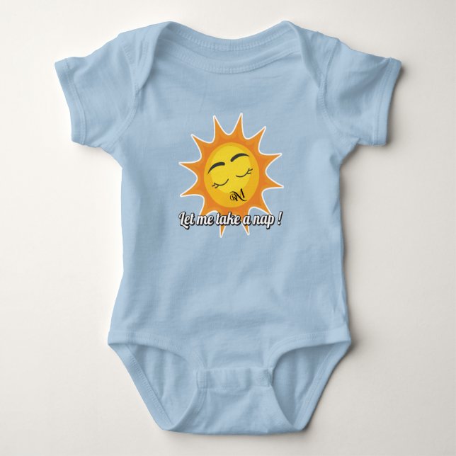 Baby Bodysuit : Nehmen Sie ein Nickerchen (blau) Strampler (Vorderseite)