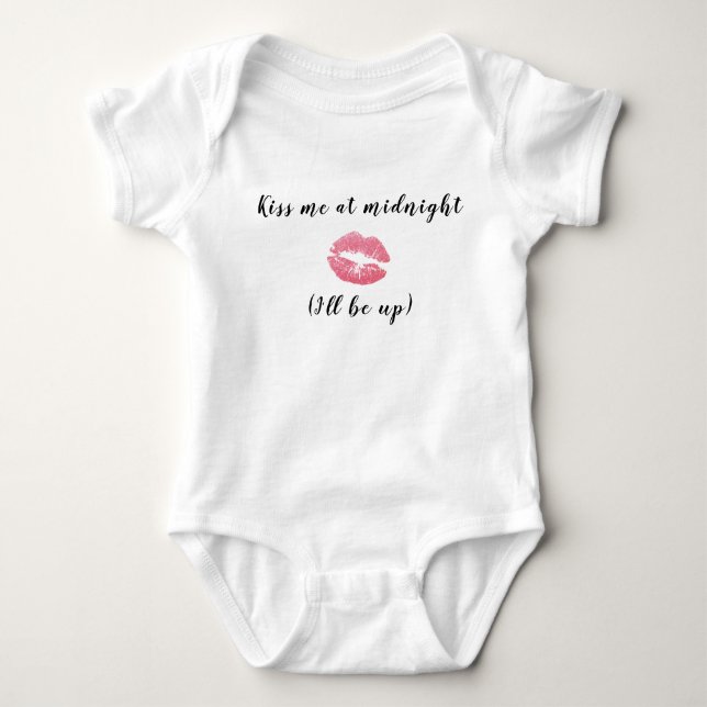 Baby Bodysuit - New Years - Kiss Me at Midnight Baby Strampler (Vorderseite)