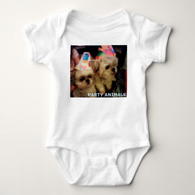 Baby Bodysuit Party Tiere von HAS Baby Strampler (Vorderseite)