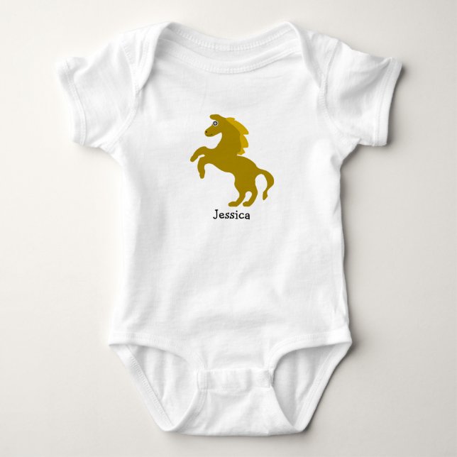 Baby Bodysuit Pferdedesign Strampler (Vorderseite)