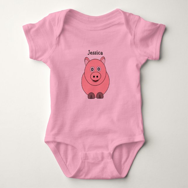 Baby Bodysuit Pig Design Baby Strampler (Vorderseite)