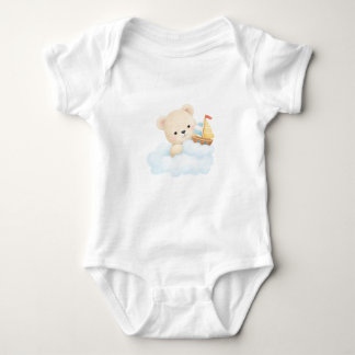 Baby Bodysuit – Sweet Teddy on a Cloud | Soft Wate Baby Strampler