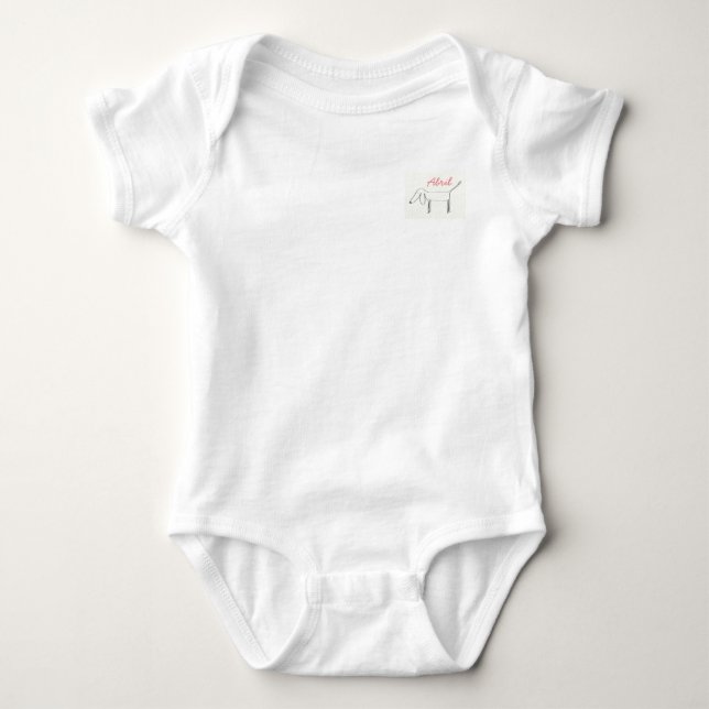 Baby bodysuit with little dog design baby strampler (Vorderseite)