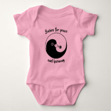 Baby Bodysuit Yin Yang Peace Tauben
