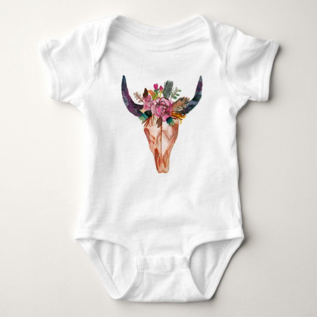 Baby Boho Longhorn Baby Strampler (Vorderseite)