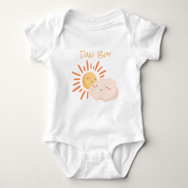 Baby Boho Niedlich Cloudy Sunshiney Strampler (Vorderseite)