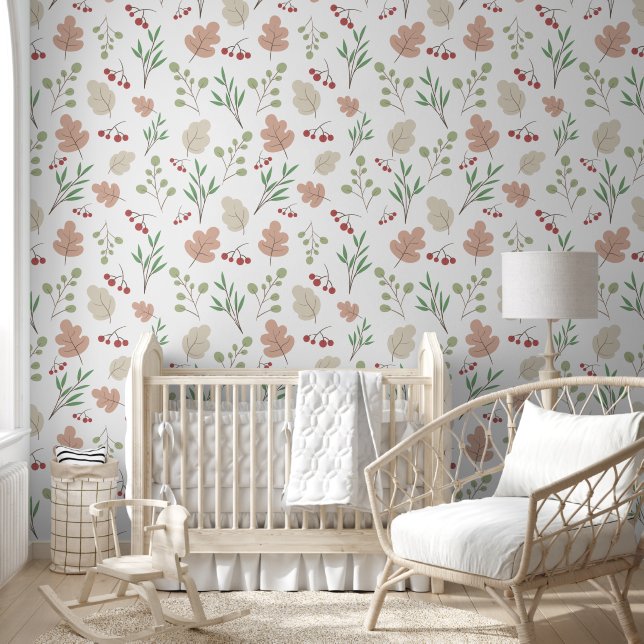 Baby Boho Seamless Leaves Pattern Tapete (Kinder)