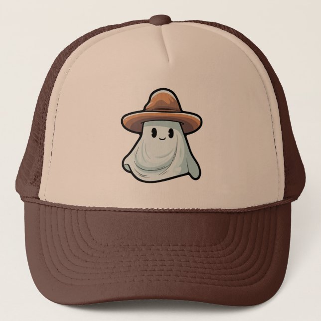 Baby Boo Cowboy Ghost Halloween Collection Truckerkappe (Vorderseite)