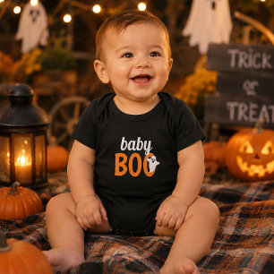 Baby Boo Familie passendes Halloween Schwarz Orang Strampler