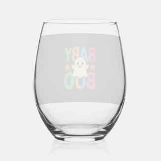 Baby Boo Halloween-Geisterdesign_1 Weinglas Ohne Stiel