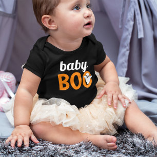 Baby Boo Mädchen Orange Weiß Geist Halloween Strampler