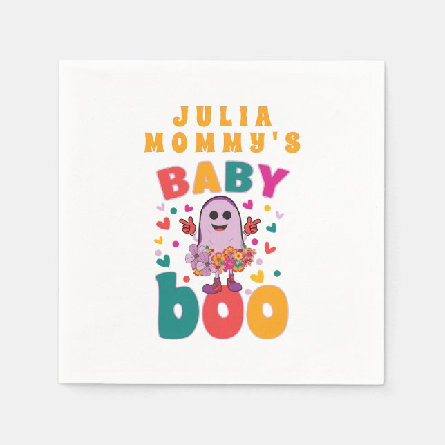 Baby Boo October Neuborn Pastel Ghost Hallowen Serviette (Vorderseite)