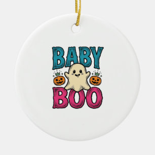 Baby Boo Vintage Halloween-Geister-Shirt-Design_1 Keramik Ornament