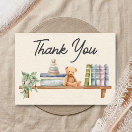 Baby Books and Brunch Neutral Baby Shower Dankeskarte