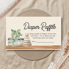 Baby Books and Brunch Neutral Shower Diaper Raffle Begleitkarte