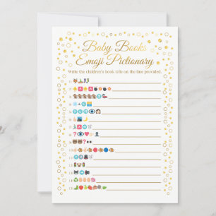Baby Books Emoji Pictionary Game Gold Baby Dusche