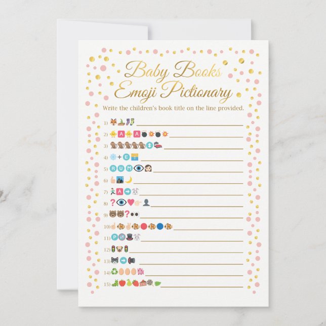 Baby Books Emoji Pictionary Game Pink und Gold (Vorderseite)